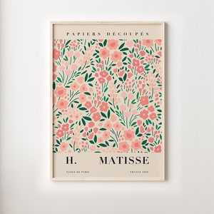 Póster de flores de Matisse, descarga digital, impresiones de flores de Matisse, recortes de Matisse, impresión de Matisse, flores de Tokio, póster imprimible de plantas de Matisse