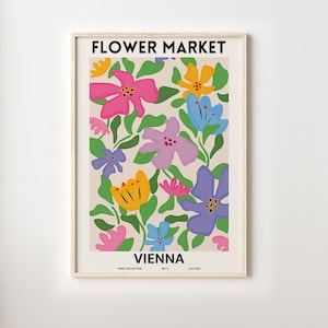 Flower Market Print, Flower Market Poster, Flower Market Poster Vienna, Flower Wall, Flower Shop Sign, Flower Print, Florist Gift, Wall Art