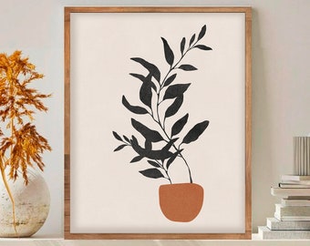 Botanical Printable Wall Art Digital Print Neutral Wall Art Abstract Art Print Instant Download Minimalist Poster Modern Art Boho Home Decor