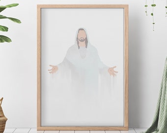Jesus Christ Fine Art Printable - Instant Download - Christian Wall Art - LDS Art - Rescuer - Come Follow Me