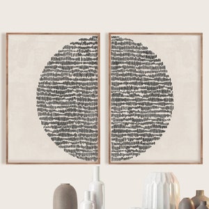 Sun Illustration, Mid century modern, block print style printable art in neutral colors Download instantly and print from home