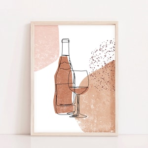 Wine Mid Century Modern Artwork Terracotta Abstract Art Organic Shapes Print Original Artwork Abstract Printable Boho Decor Burnt Orange