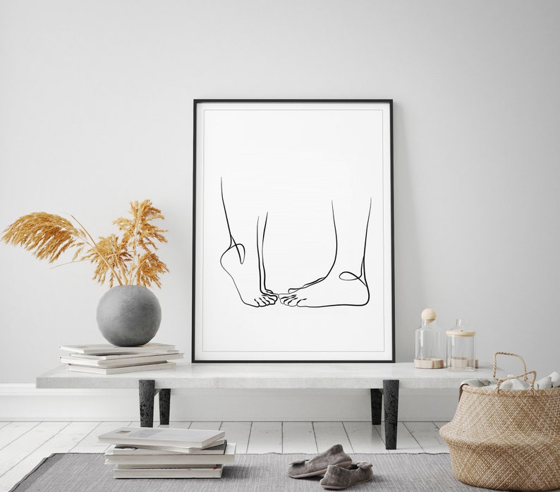 Couple Line Drawing, Digital Minimal Wall Art, Couple Art Print, Anniversary Gift, Couple Print Wall Decor Line Art Hands Print image 6