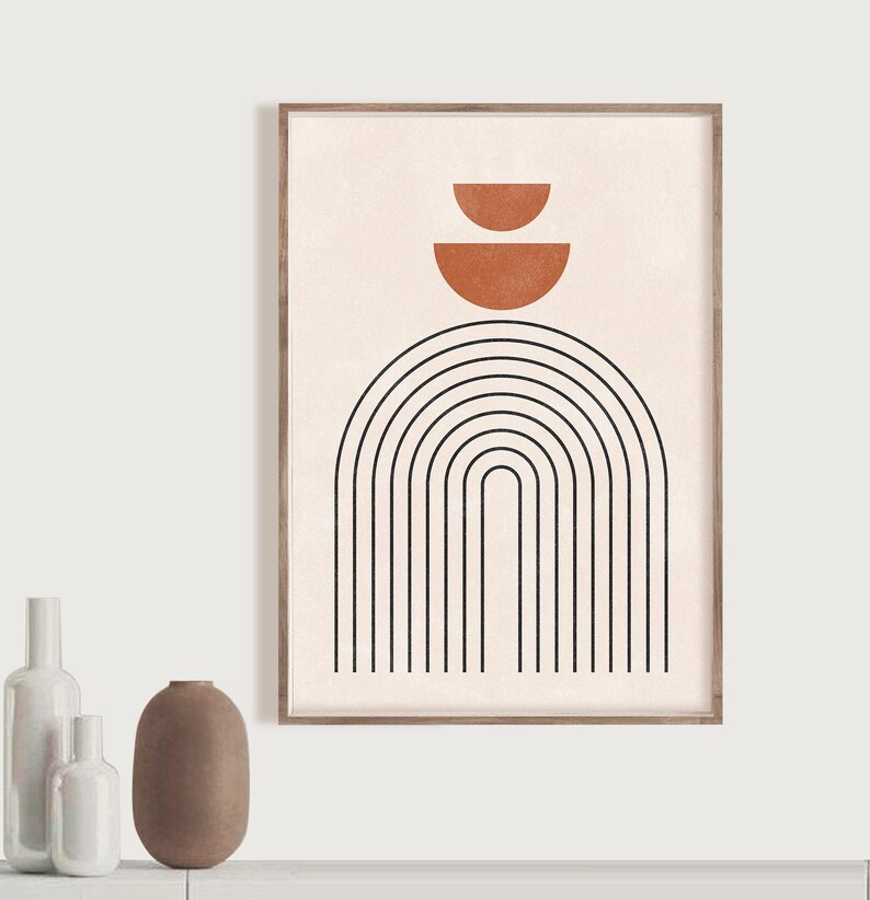 Mid Century Modern Art Set of 4 Prints Printable Geometric Etsy Canada