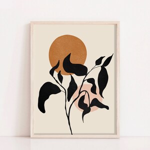 Boho Wall Art Botanical Boho Decor Print Abstract Modern - Etsy
