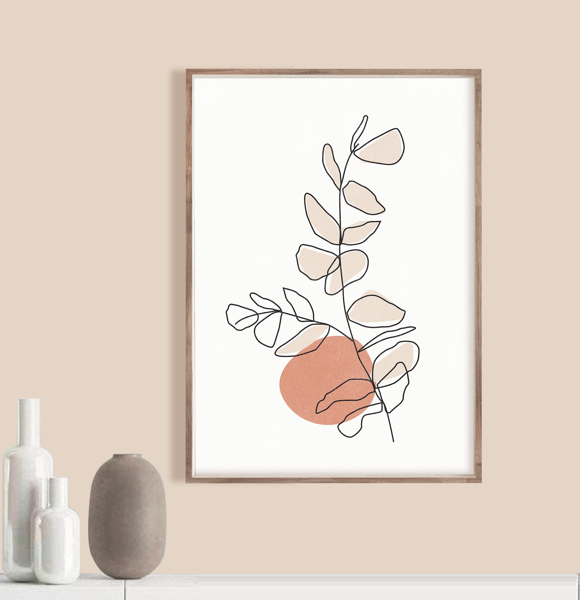 Mauve Neutral Living Room Wall Art Botanical Pictures BO54 Mauve Wall