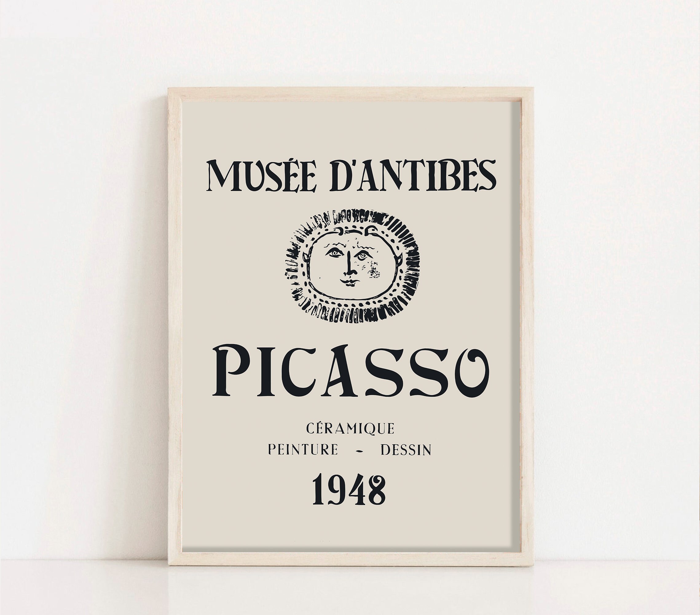 Ensemble d'impressions Picasso : dessins au trait abstrait beige (téléchargement numérique) - France