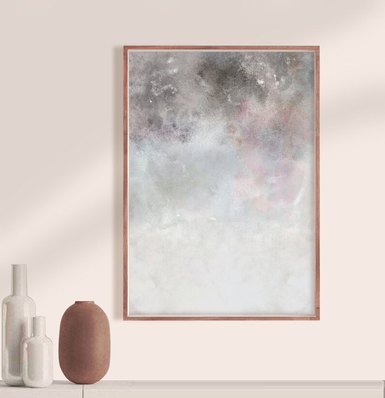 Abstract Wall Art Pink Grey Wall Art PRINTABLE Art Bedroom Etsy