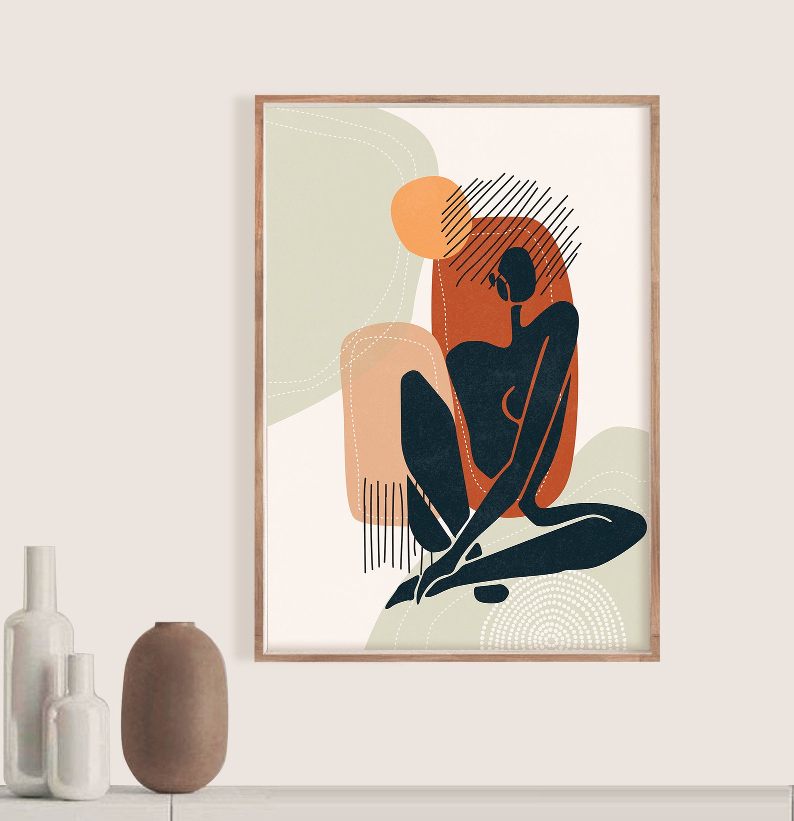 Wall Decor Living Room Mid century Modern Set of 2 Prints | Etsy