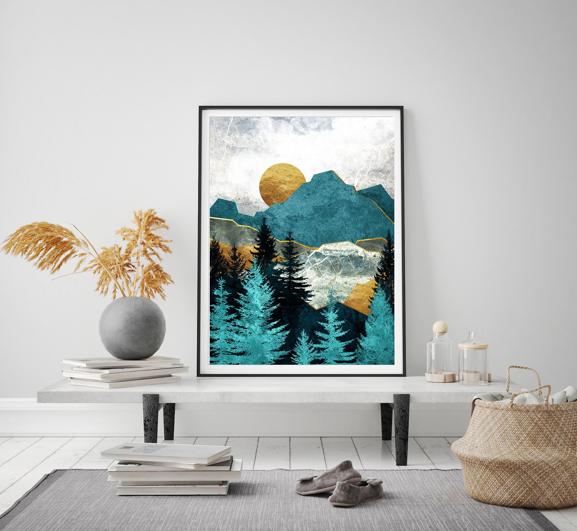 P. Preux 冬の風景 油彩画 金色フレーム付き 風景画 油彩 木製フレーム付き - メルカリ