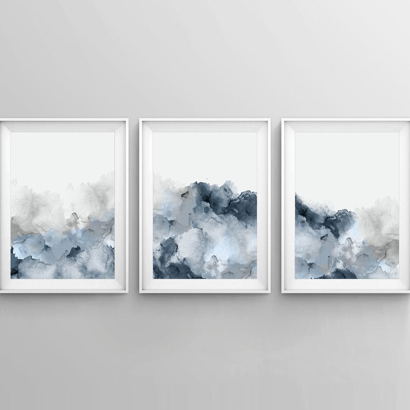Blue Gray Wall Art - Etsy