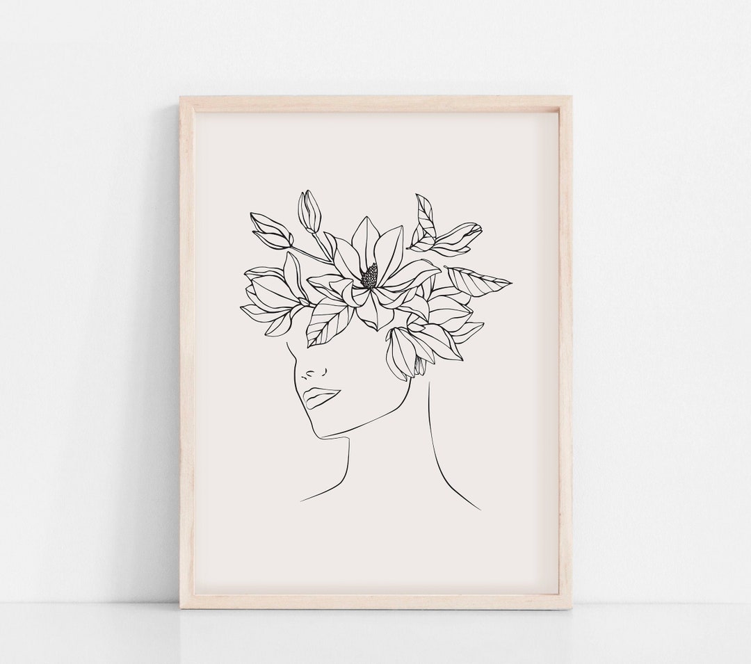 Dessin Qui Sort Du Cadre Facile Impression de dessin au trait féminin minimaliste moderne - Etsy Canada
