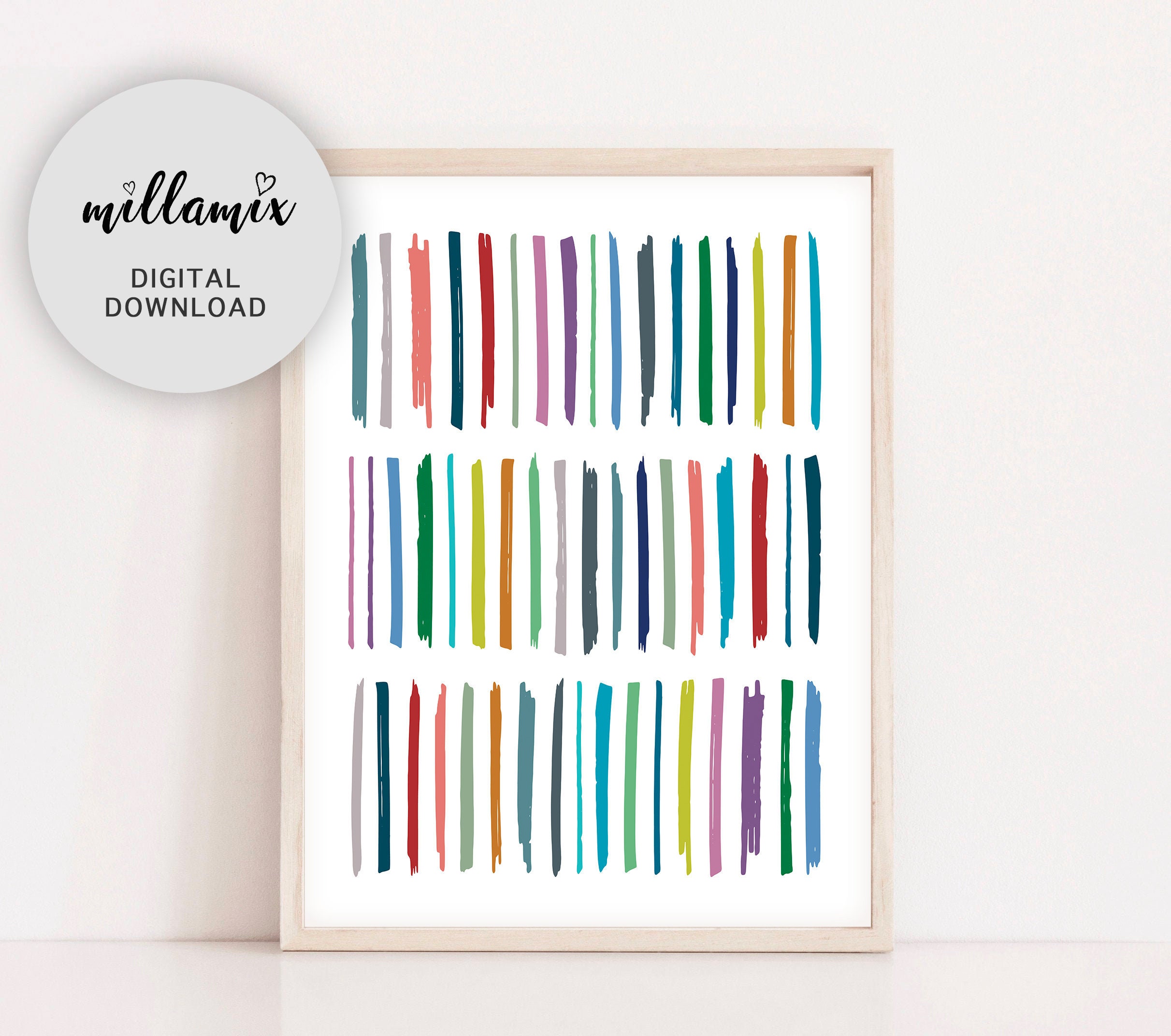 Large Abstract Wall Art Printable Wall Art Colorful Print | Etsy