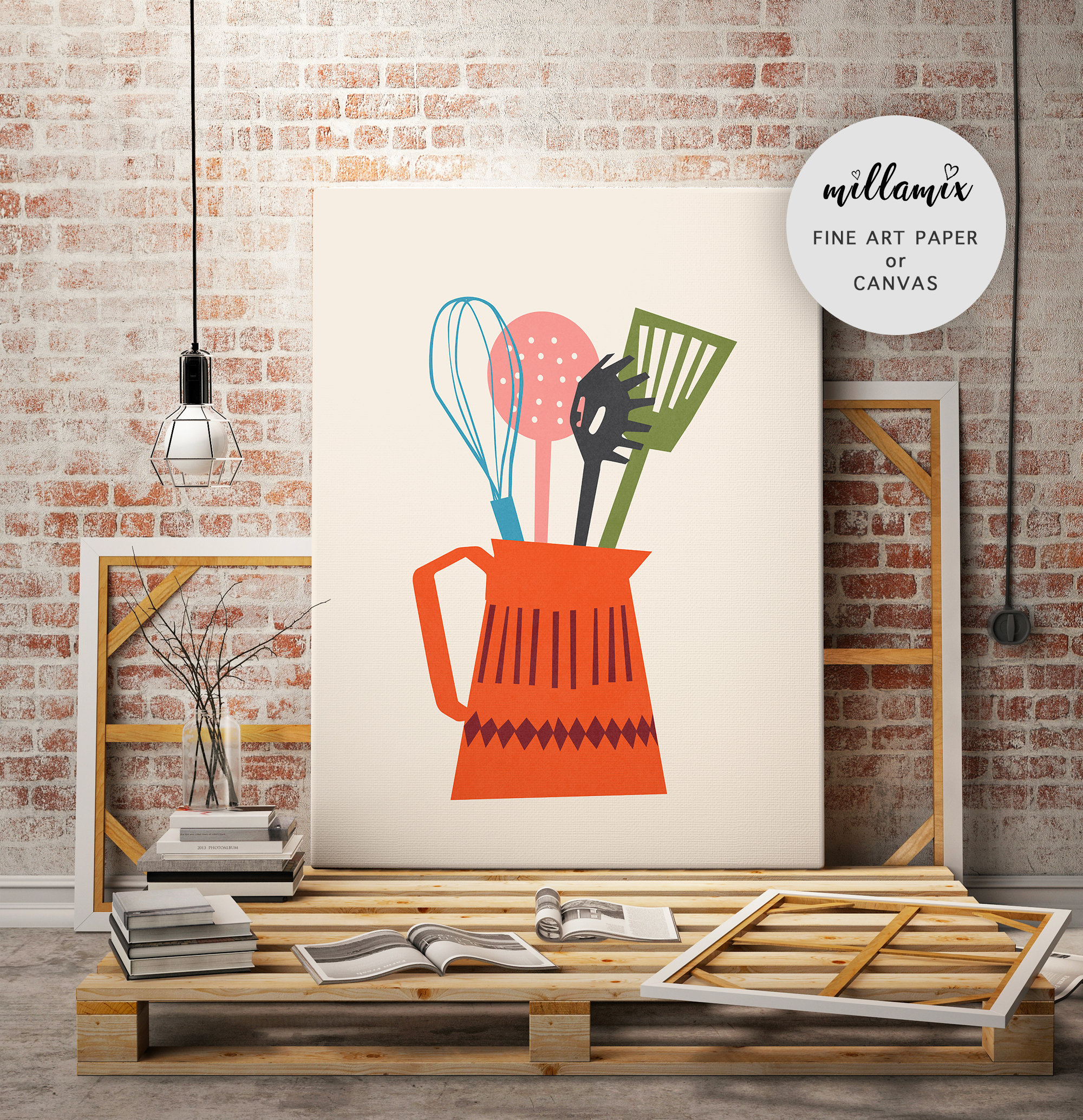 Kitchen Print Mid Century Modern Art Prints Midcentury Wall | Etsy