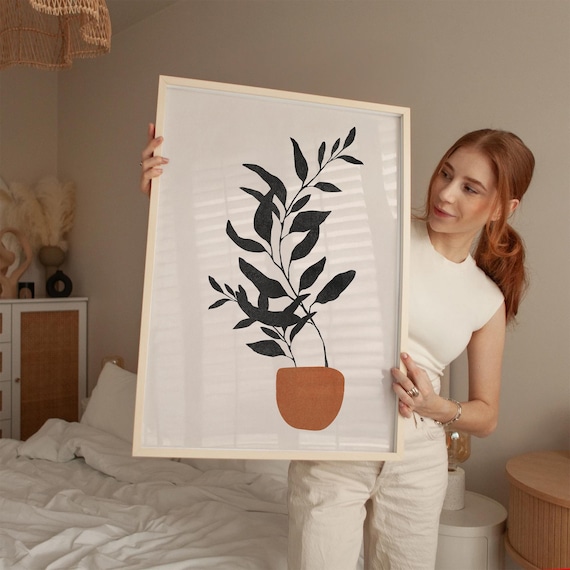 Minimalist Botanical Wall Art Print: Modern Plant Poster (Digital Download)