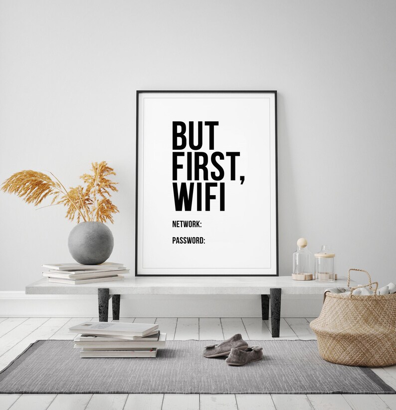 But First Wifi Printable Wall Art Home Decor Digital | Etsy
