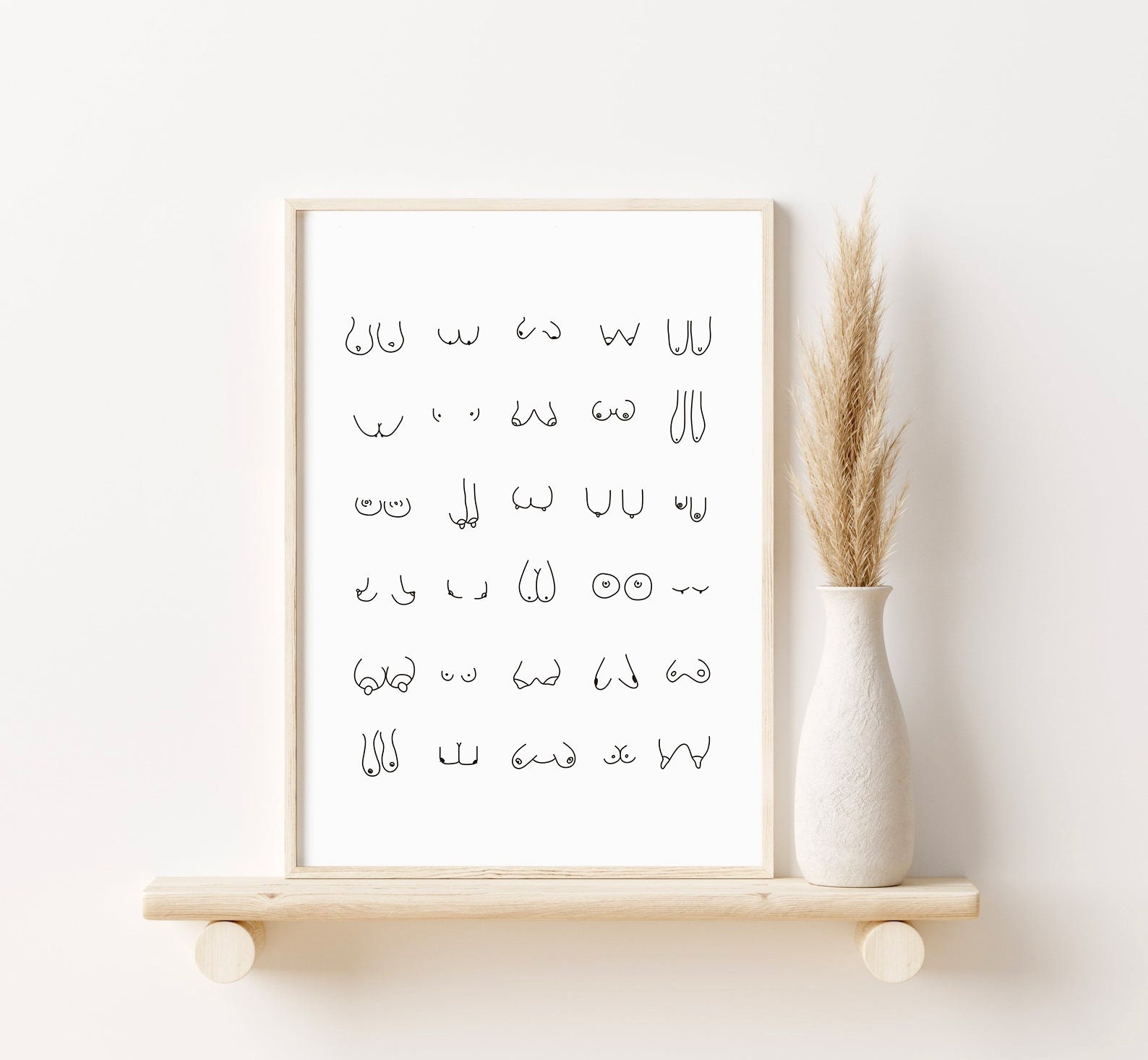 Butts and Boobs printable wall art Nude funny Boob Poster Set Etsy