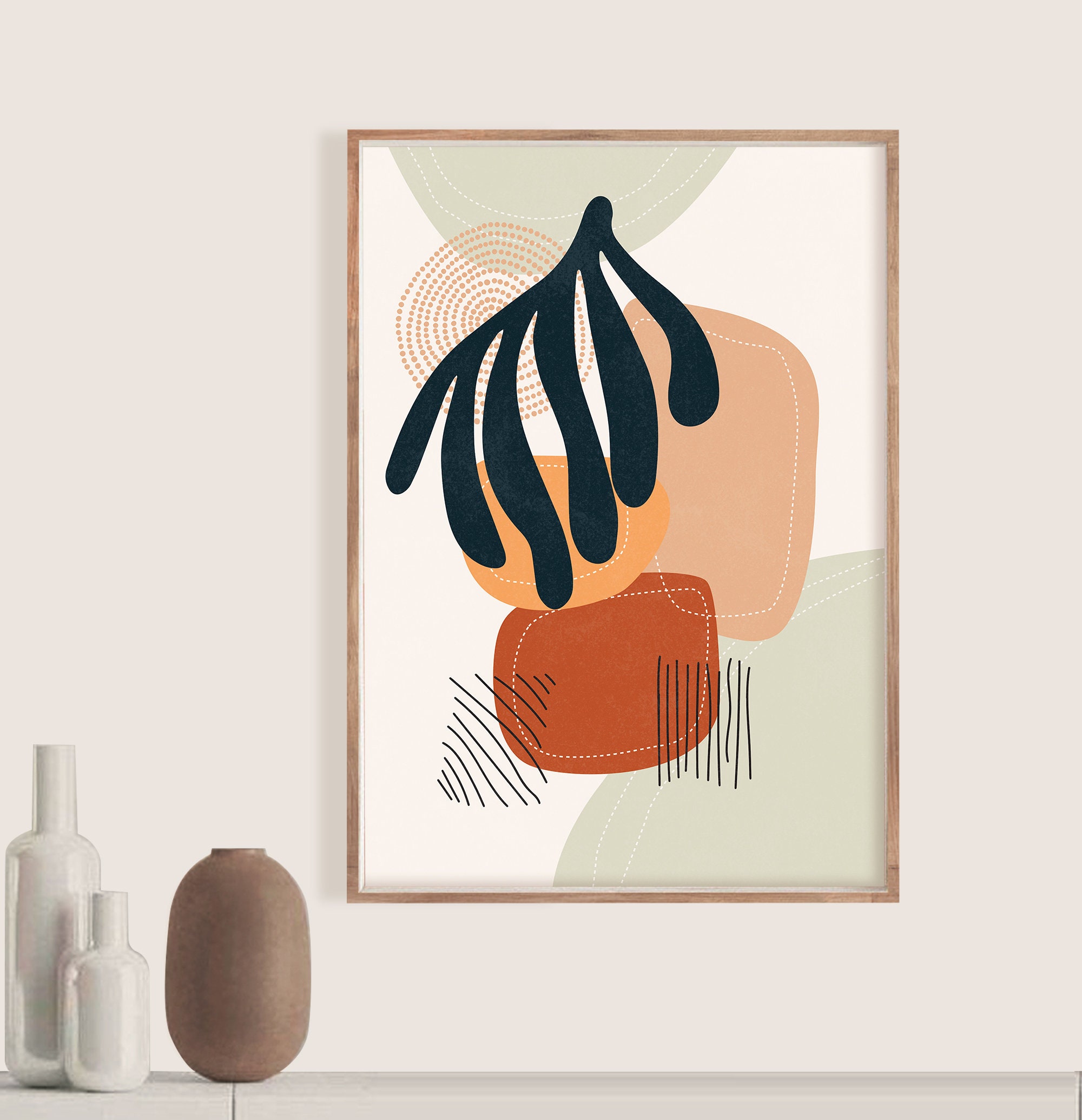 Wall Decor Living Room Mid century Modern Set of 2 Prints | Etsy