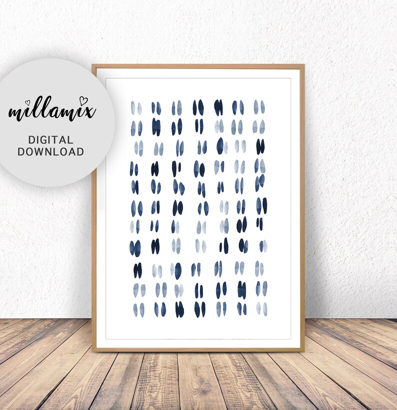 Printable Wall Art Blue Abstract Art Blue Watercolor Print - Etsy