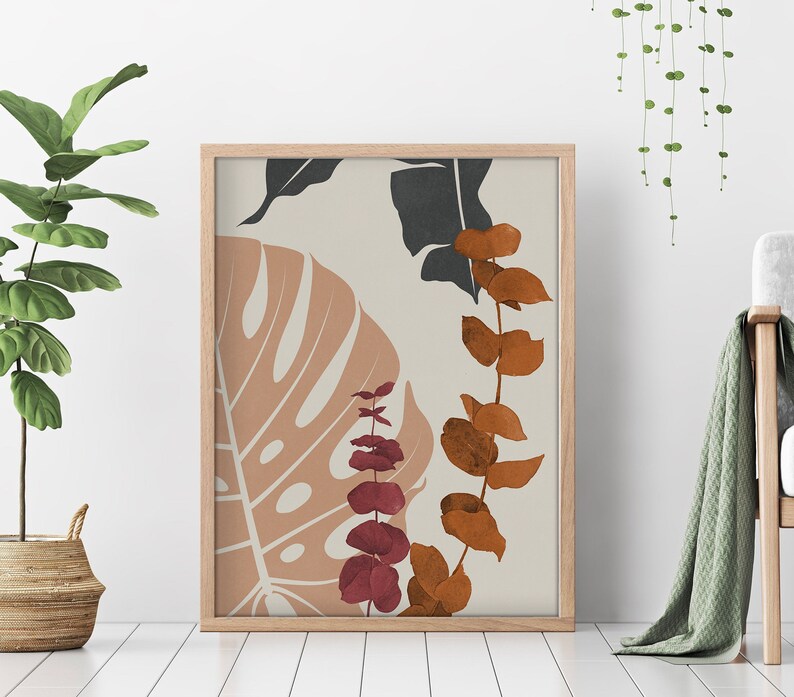 Boho Botanical Art Print Printable Wall Art Boho Wall Decor - Etsy