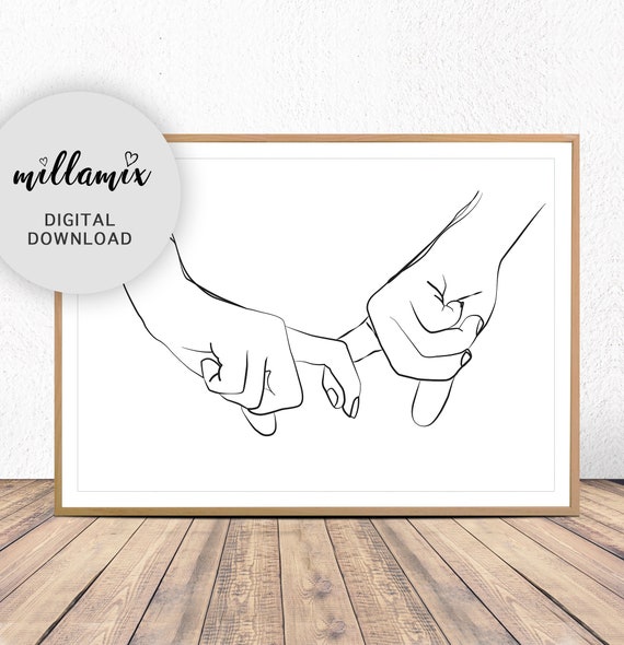 Nordic poster black and online white holding hands