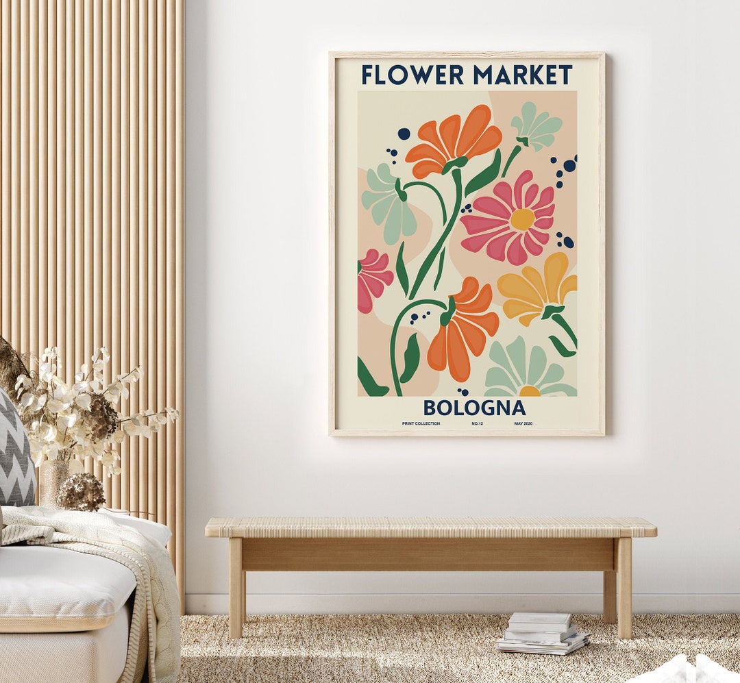 Flower Market Print, Flower Market Poster, Flower Market Poster Bologna