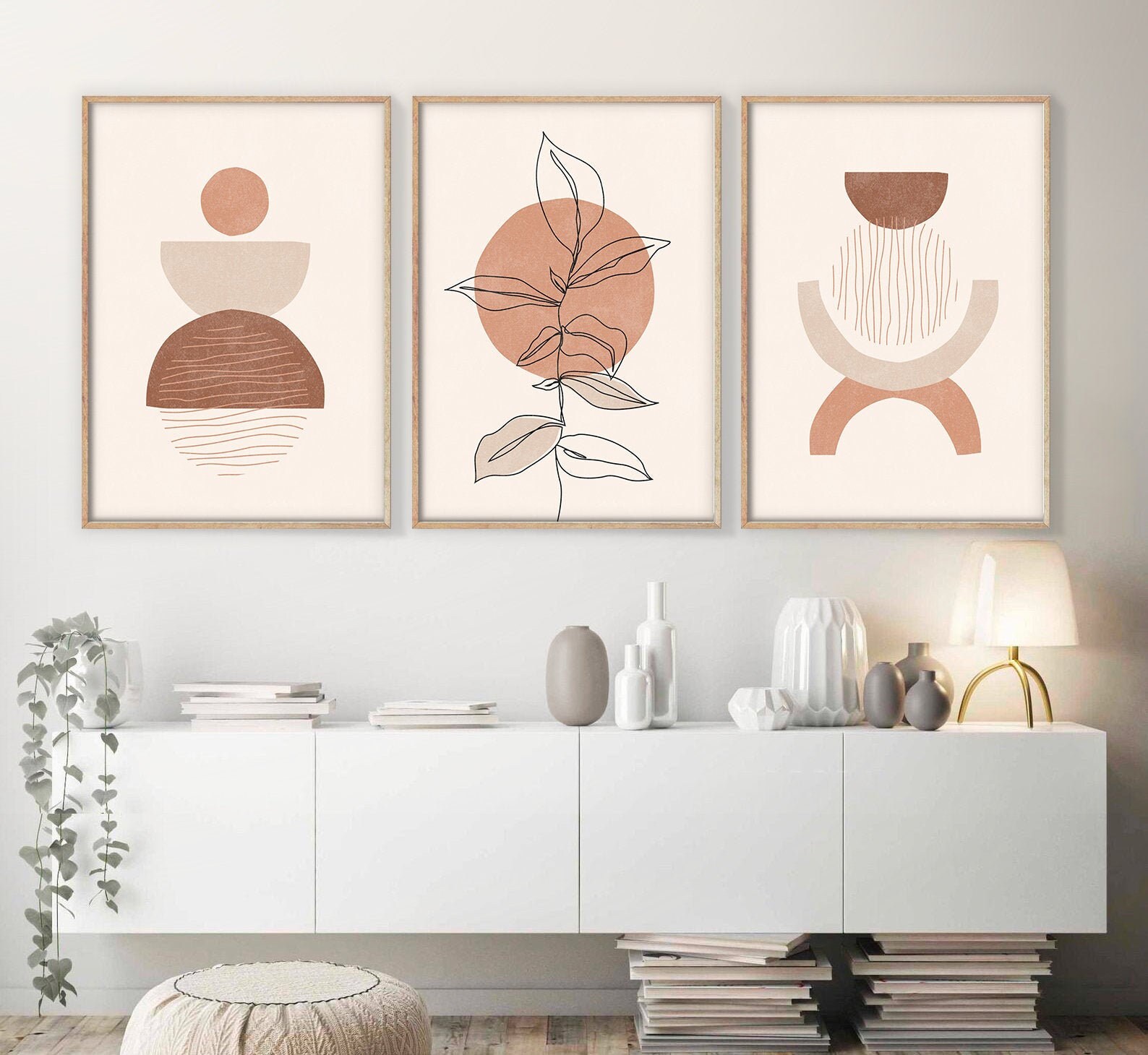 Boho Art Set of 3 Prints Abstract Gallery Wall Set Boho Wall - Etsy ...