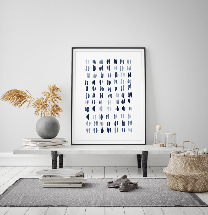 Printable Wall Art Blue Abstract Art Blue Watercolor Print Etsy