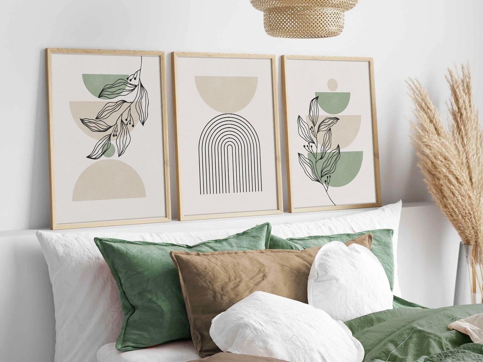 Botanical Wall Prints Sage Green Wall Prints Plant Wall Art Etsy