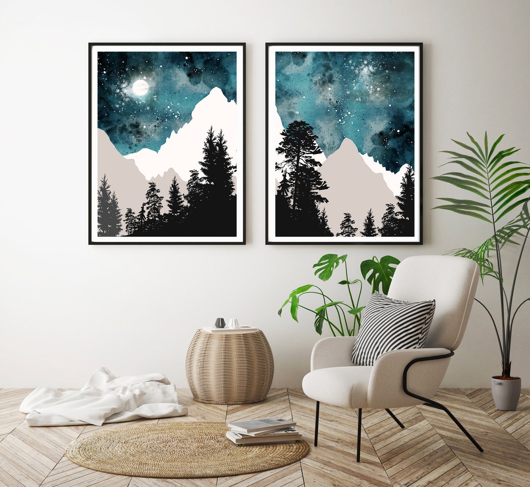 Forest Print, Nature Prints, 2 Piece Wall Art, Forest Wall Art, Set of ...