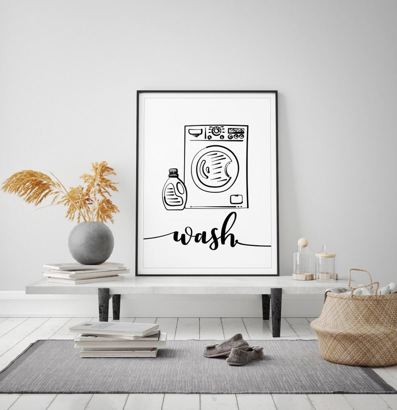 Set of 4 Prints Wash Dry Fold Repeat Laundry Room Decor Etsy
