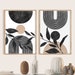Mid Century Modern Black White Beige Minimal Gallery Art Wall Art Print Set of 2, Neutral Abstract Geometric Digital Download Prints