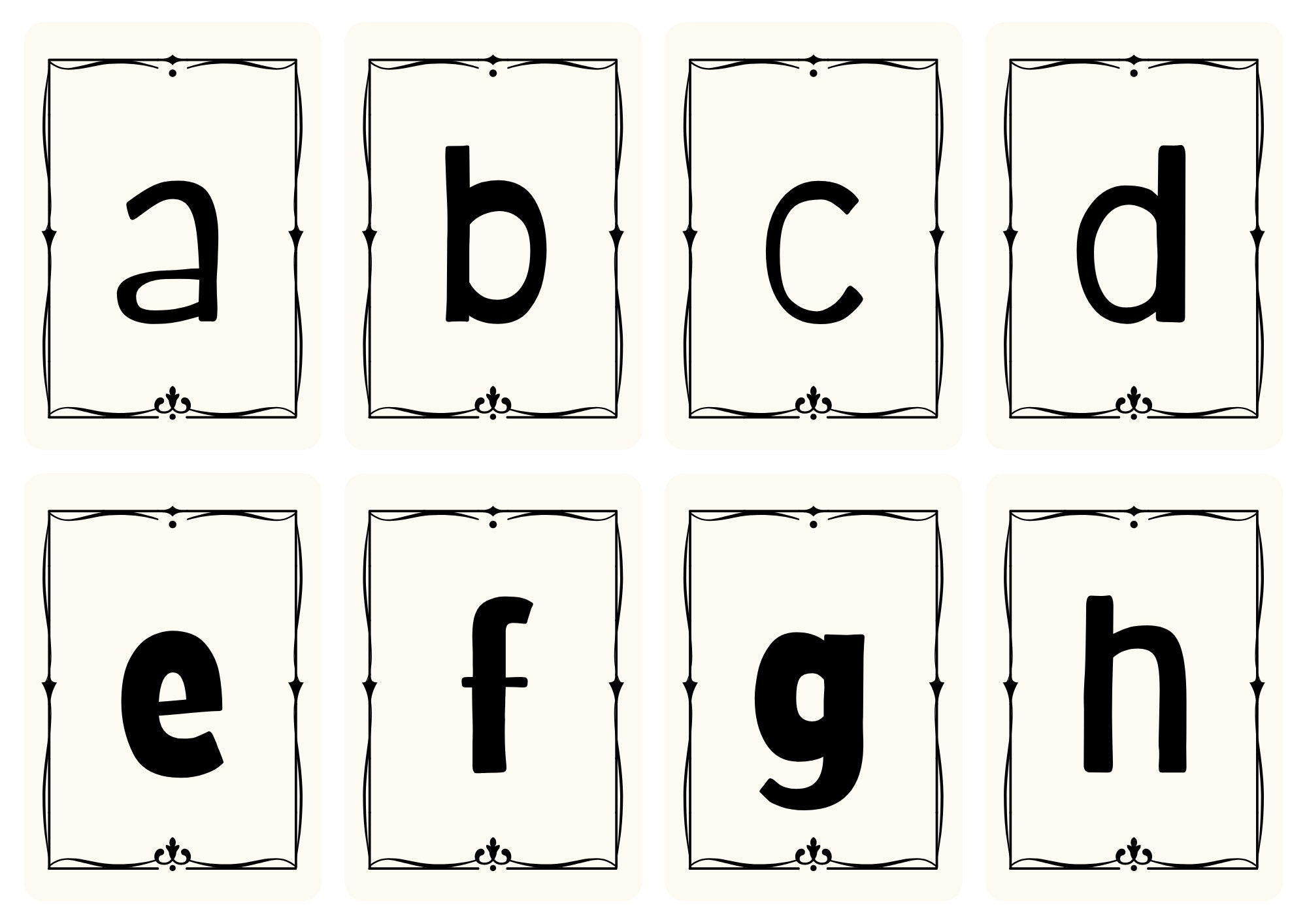 Antique Alphabet Printable Alphabet Flashcards ABC Flash Cards Etsy