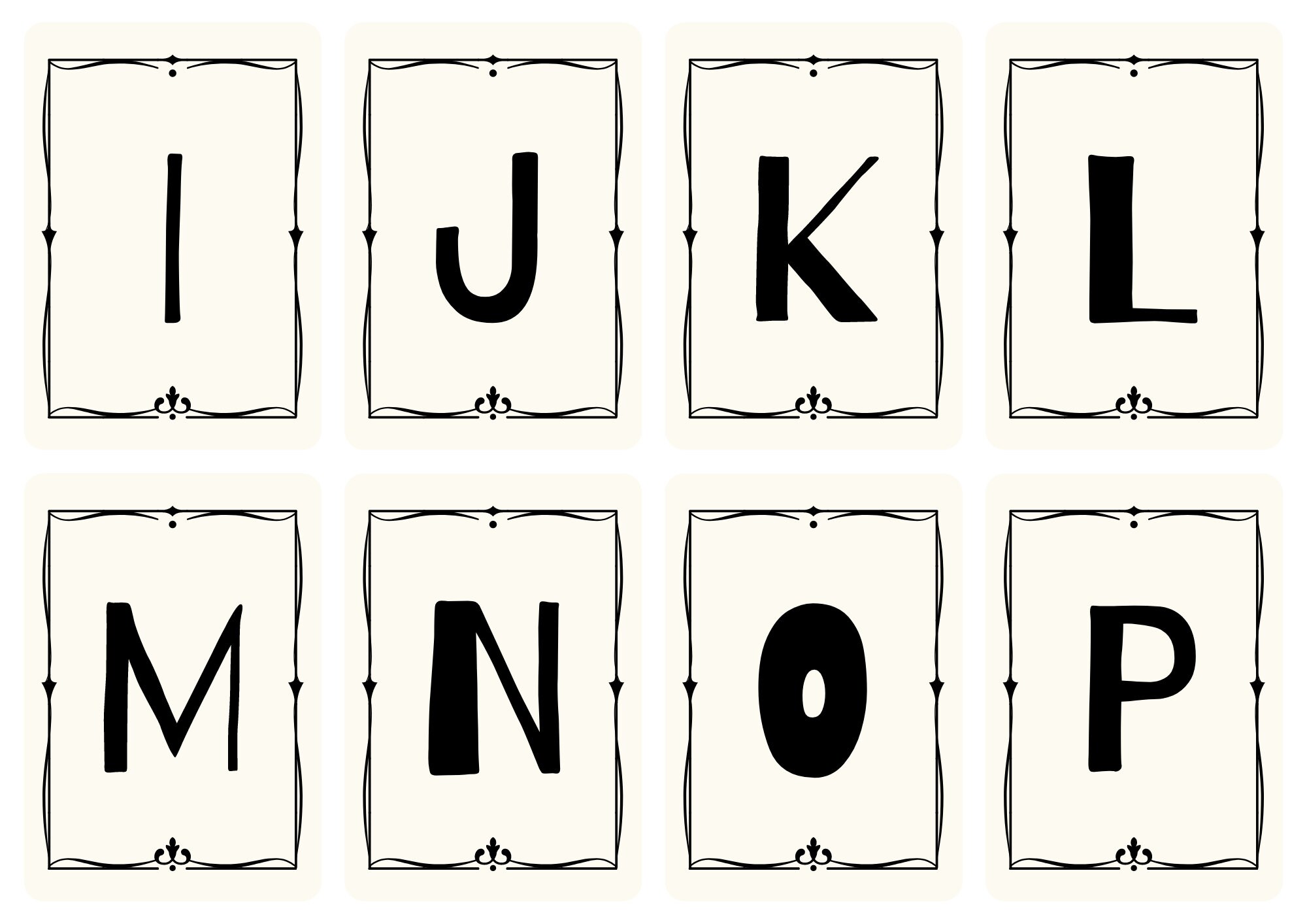 Antique Alphabet Printable Alphabet Flashcards ABC Flash Cards Etsy
