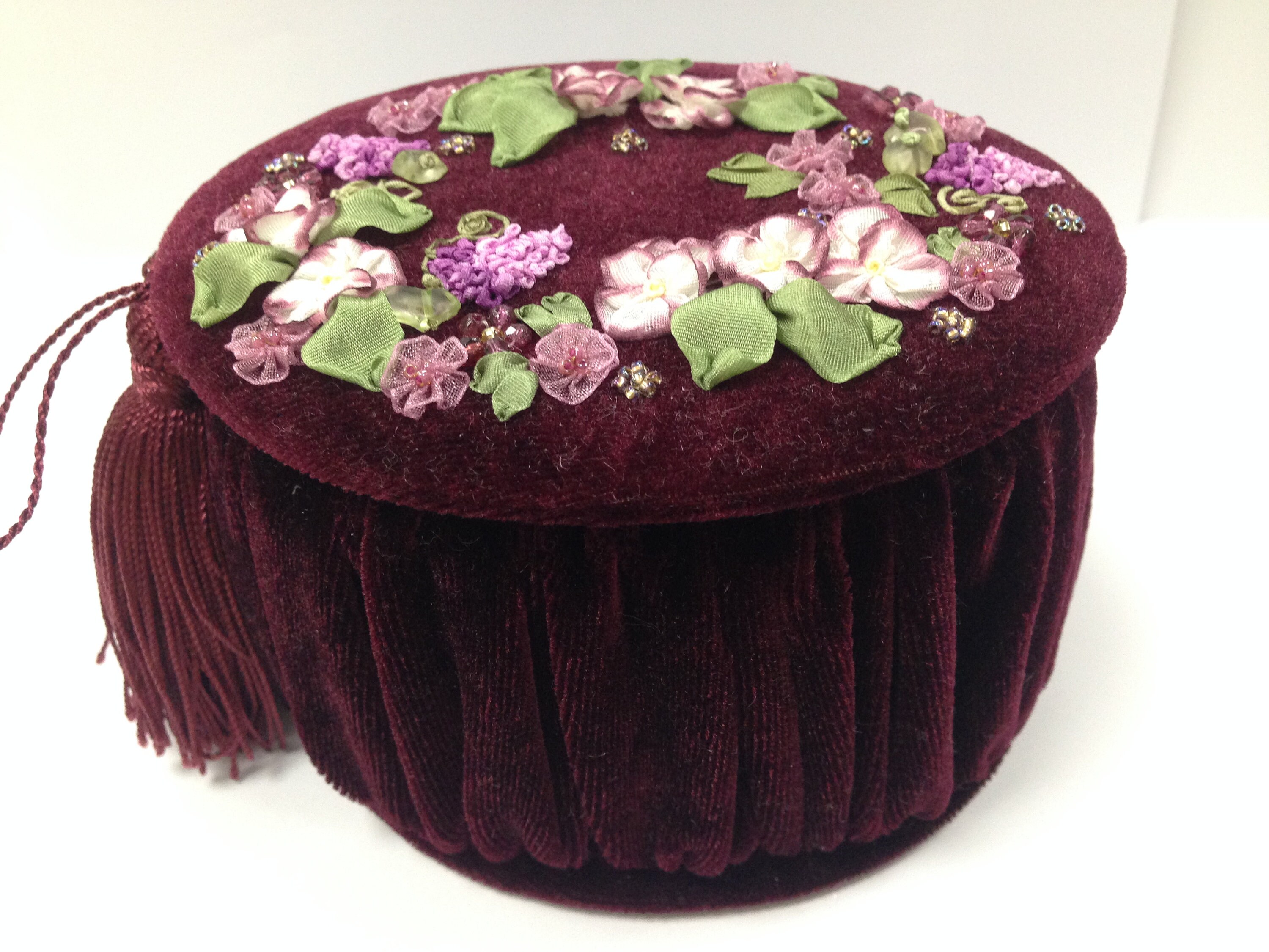 Casket with silkribbon embroidery decor like lilac Etsy