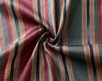 Shiny and colorful woven kutnu fabric by the yard. Silk and cotton 21" wide handmade fabric.