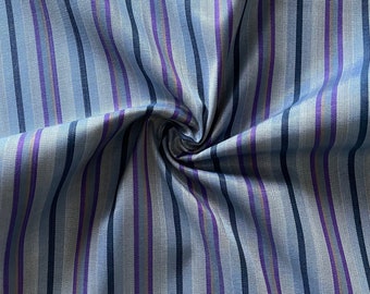 Handmade striped woven kutnu fabric. Multicolor striped kutnu fabric by the yard. 19" wide.