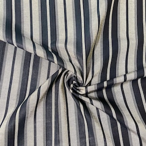 Black & Gray striped woven fabric. Sewing apparel, quilting, upholstery, home deco etc.