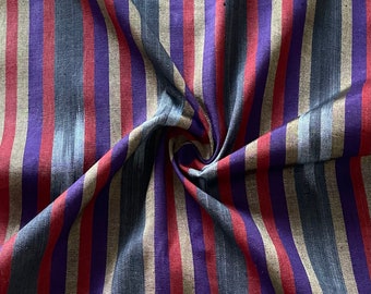 Multicolor woven silk and cotton historic Turkish kutnu fabric by the yard. 21" wide silk and cotton woven fabric.