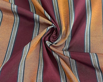 Orange & Bordeaux multicolor striped. 20" wide.