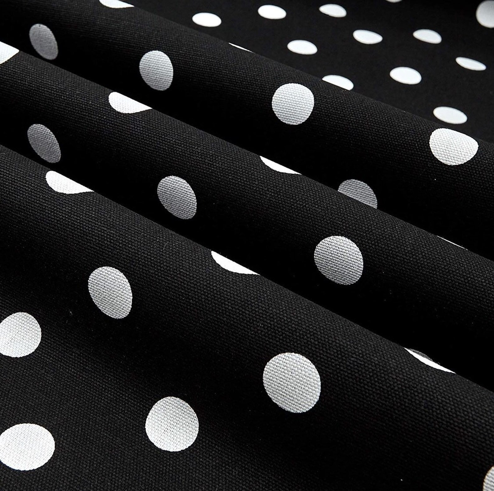 100 cotton polka dot printed fabric. Black fabricwhite dot. Etsy