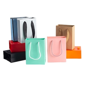 50 sacchetti regalo in carta per matrimonio, regalo di compleanno, regalo per damigella d'onore, regalo di nozze, sacchetti regalo per proposta di damigella d'onore con manico