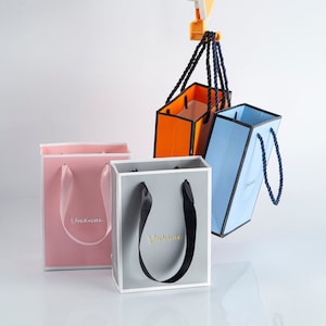 24pcs Personalized Logo Paper Gift Bags for wedding, birthday, bridesmaid gift, wedding gift, bridesmaids proposal. Occasion gift bags