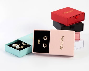 50pcs Custom Logo Jewelry Box: Ring, Necklace Packaging