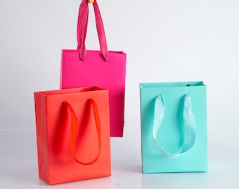 24 bolsas de regalo de papel kraft con asas: bolsas de regalo de boda