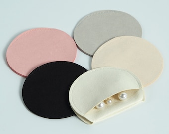 Round Microfiber Jewelry Pouch: 7x7cm Bulk Packaging