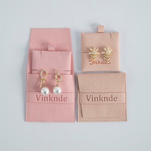 bolsa de microfibra para joias com cartão de inserção, logotipo personalizado, bolsa envelope para joias, embalagem para joias, bolsas para broches de anel