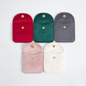 50 Velvet Jewelry Pouches with Snap: Ring, Necklace Packaging Bags
