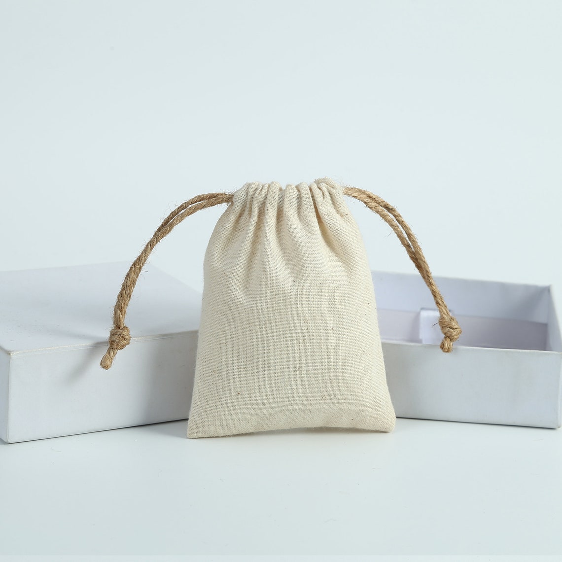 50 Cotton Burlap Jewelry Bag Small Nature Canvas Drawstring - Etsy