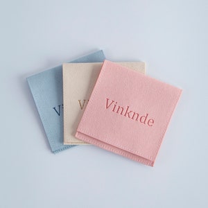 50pcs Custom Jewelry Packaging Pouch Personalized Logo Envelope Bags Microfiber Ring Pouch Embossing Logo Multicolor Bulk Wholesale